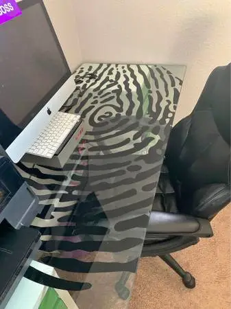 Large Desk - Glass Top - Retails $380+