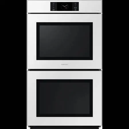 SAMSUNG 30 BESPOKE WHITE GLASS DOUBLE WALL OVEN (OUT OF BOX)