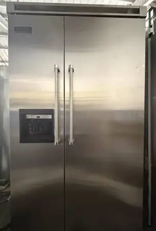 Wolf Stainless 36” Wide Gas Range/Viking 48” Wide Fridge Built In