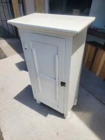 Vintage white storage cabinet