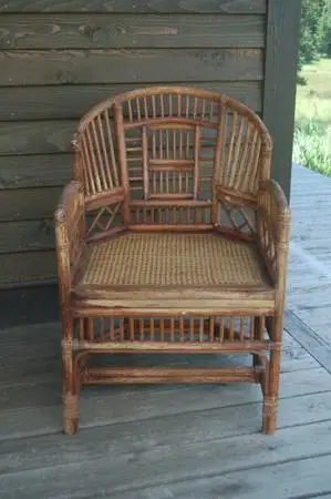 RARE Vintage Brighton Pavilion 6 leg Rattan Chair
