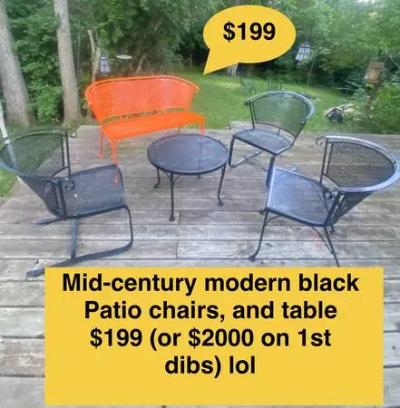 PATIO FURNITURE- BBQ GRILL umbrella table MID CENTURY MODERN 👀 detail