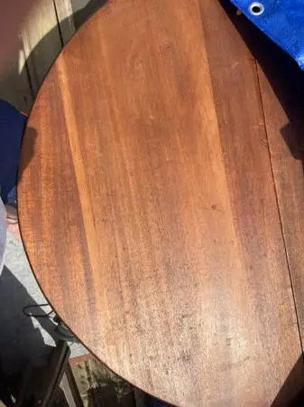 Solid wood, folding dining room table