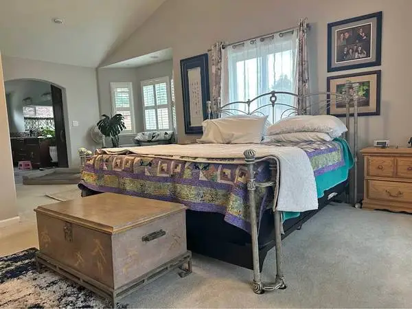 Vintage California king iron bed frame