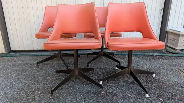 Vintage 1970s Dining Table Chairs- set of 4