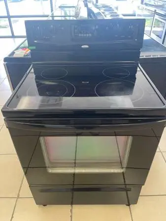 STOVE GLASS TOP BLACK WHIRLPOOL