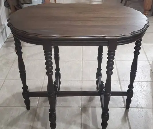 Unique Antique Walnut Oval Occasional Table