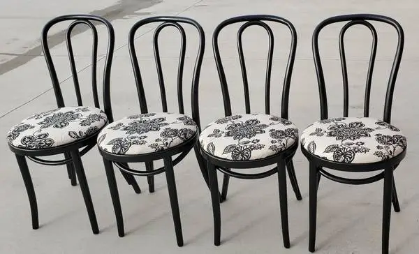 Set of 4 Vintage Painted Bentwood Chairs