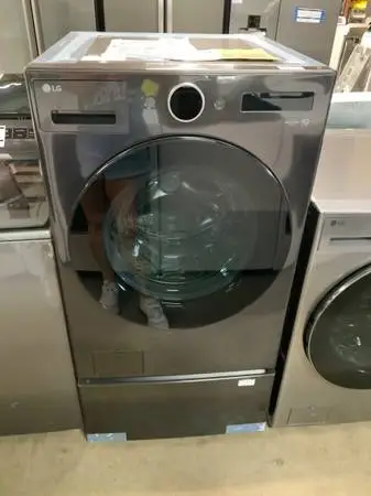 **LG BLACK STEEL FRONT LOAD 5.0 CU FT WASHER**ON SALE NOW**