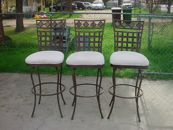 3 swivel barstools upholstered seat metal frame