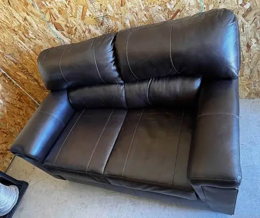 Lane Loveseat Dark Brown Faux Leather