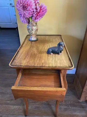 French Provincial or French Country style wood side table