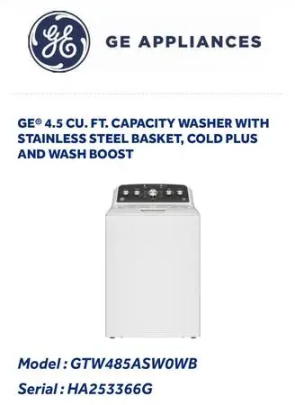 GE washer and dryer set.