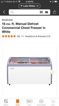 Glass top freezer