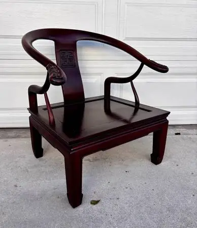 Chinese Horseshoe Arm Chair Solid wood RoseWood Ming Style. 2 available priced i