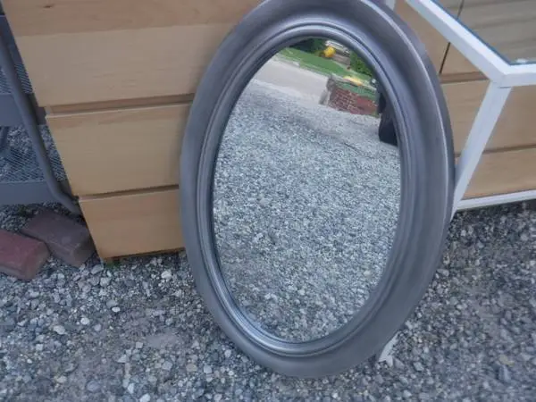 Oval Wall Mirror Plastic Silver Frame