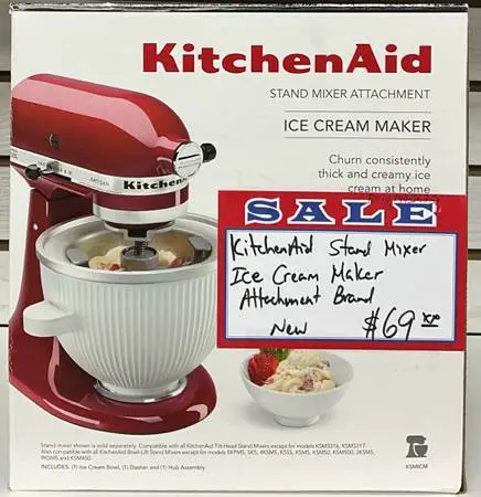 KitchenAid Stand Mixer Ice Cream Maker Attachment Brand New