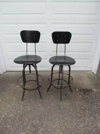 Bar Stools Pair of Toledo Swivel Style Adjustable
