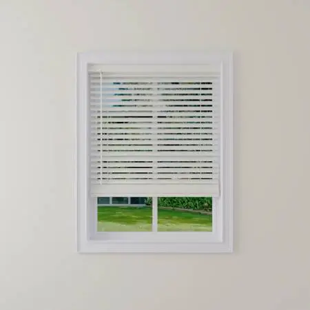 LEVOLOR 72.5 x 66 Custom NuWood Faux Wood Horizontal Blinds