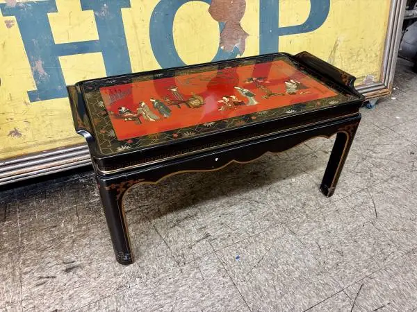 Drexal Asian coffee table entry way tavel mcm mid century home decor. 38 long 2