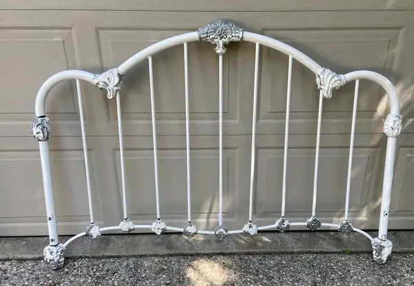 Queen Headboard-iron with cast metal embellishments