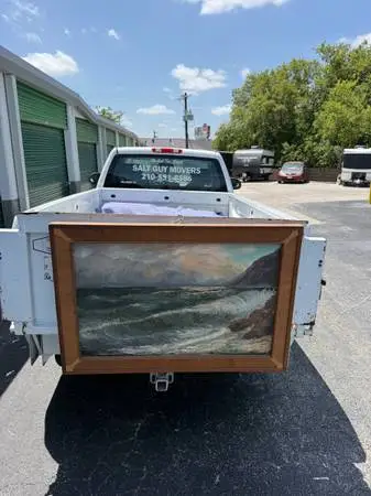 1967 seascape..Original pallet- oil, signed by Greenwood.