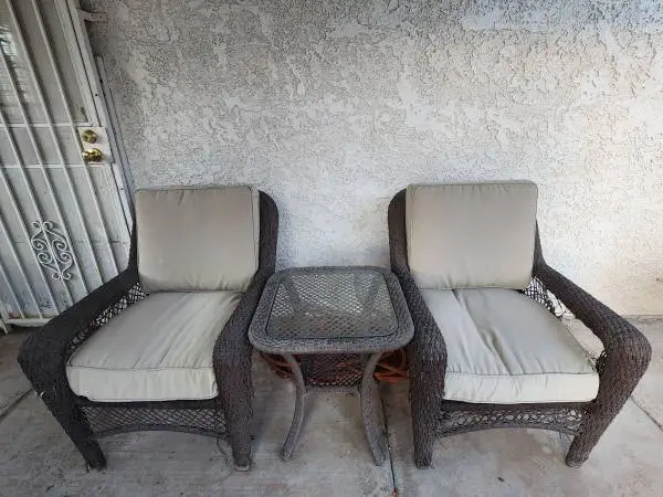 3-Piece Patio Furniture Set Outdoor PE Rattan Oversized Wicker Chairs with Soft/