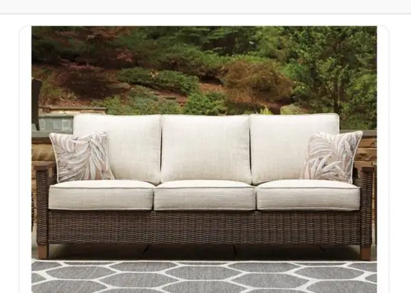AshleyParadiseTrailSofa&ChairswithMediumBrownCushions