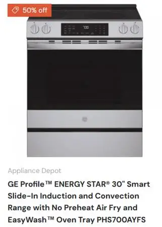 GE Profile™ ENERGY STAR® 30 Slide-In Induction Range PHS700AYFS