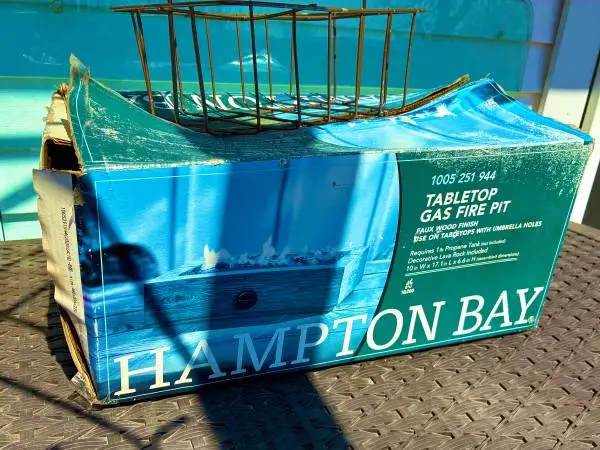 HAMPTON BAY TABLE TOP GAS FIRE PIT NEW IN OPEN BOX