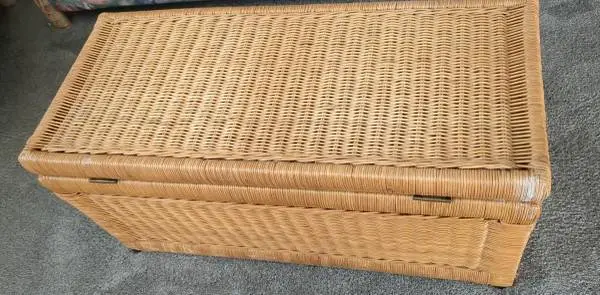 Beige Wicker Chest
