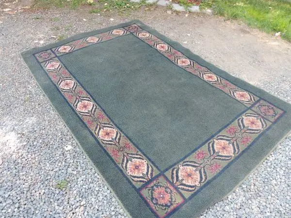 Forest green area rug