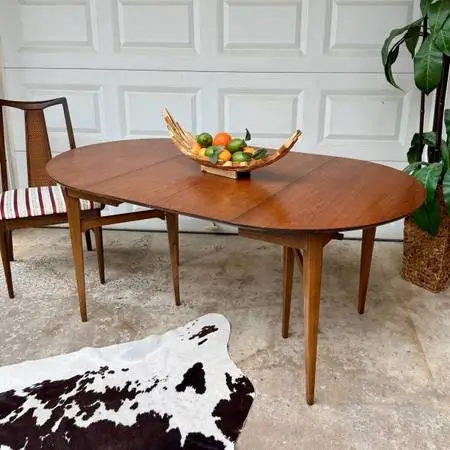 Vintage MCM Walnut Drop Leaf Dining Table