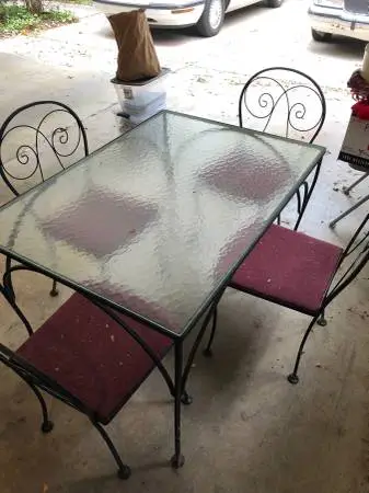 Custom 1960s Vintage Glass Dining Table & 4 Chairs 🪑