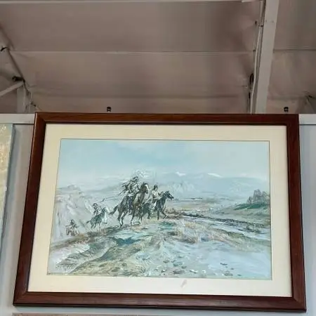 Charles M Russell Intruders Framed Art Print