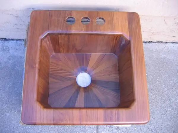 Teak wood sink by Eljer