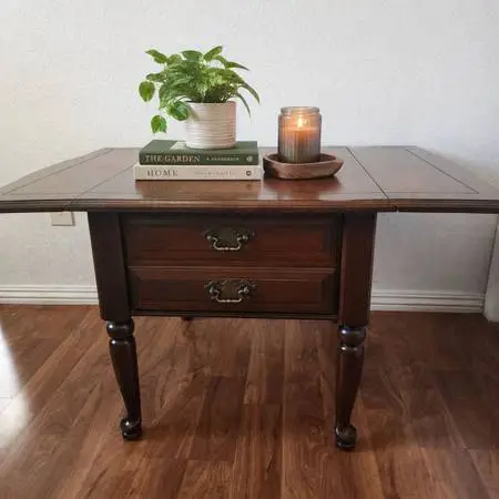 Willett Center or Side Table with Drop Leaf Accent