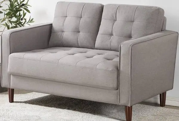 Zinus Benton Loveseat Sofa, Stone Grey