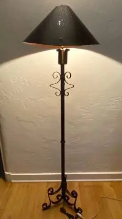 Vintage Wrought Iron Floor Lamp