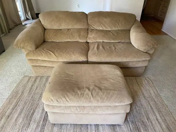 Microfiber Couch and Ottoman