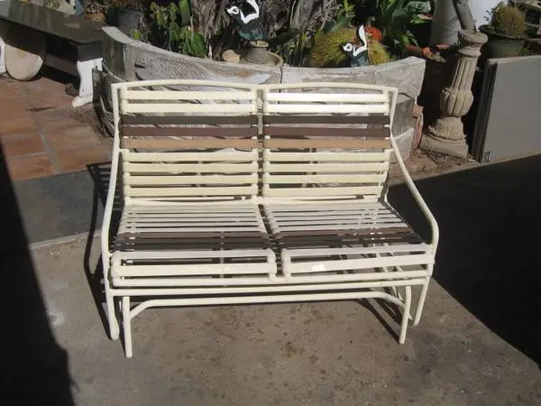 Rare Vintage-“Aviante” Outdoor Patio Glider+Ottoman by Jean Ellen
