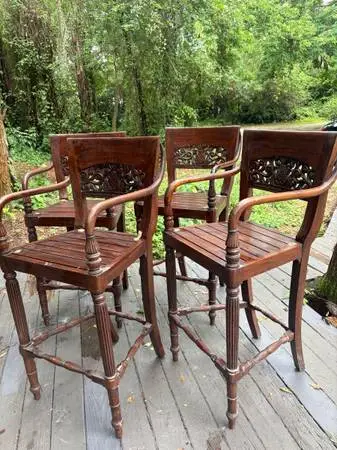 4 Fabulous, solid wood , East Indies Bar Stools