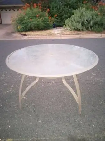 Large Round Glass Top Patio Table