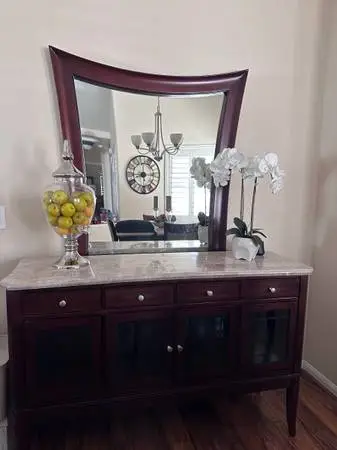 Beautiful buffet with mirror