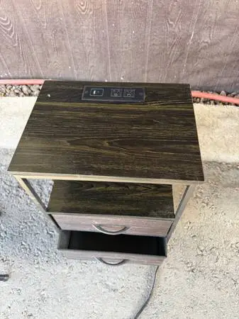 night stand with charging strip