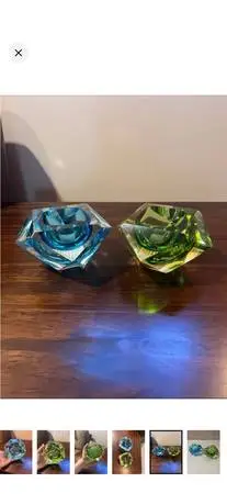 Prism Glass Ashtrays from Mandruzzato Murano, 1950s