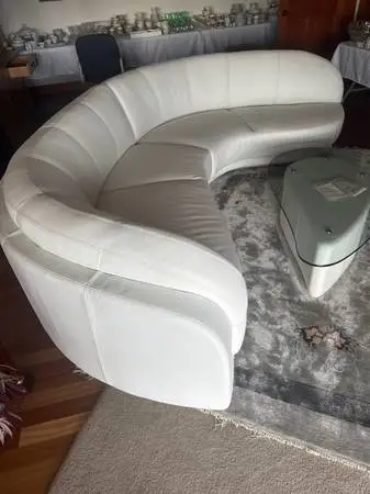 Custom White leather sofa