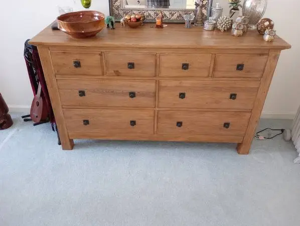 Matching All-Wood Chest of Draws and Headboard w/Full Sized Bed