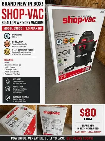 Brand new (wet/dry) shop vaccum for sale!