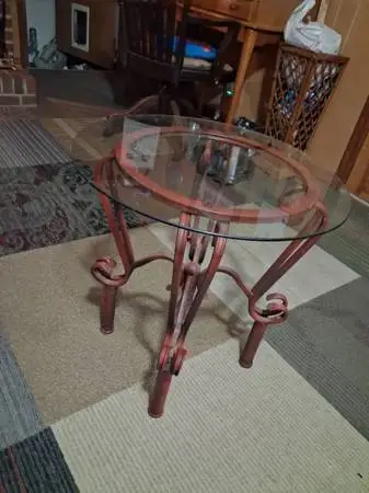 Small glass top table